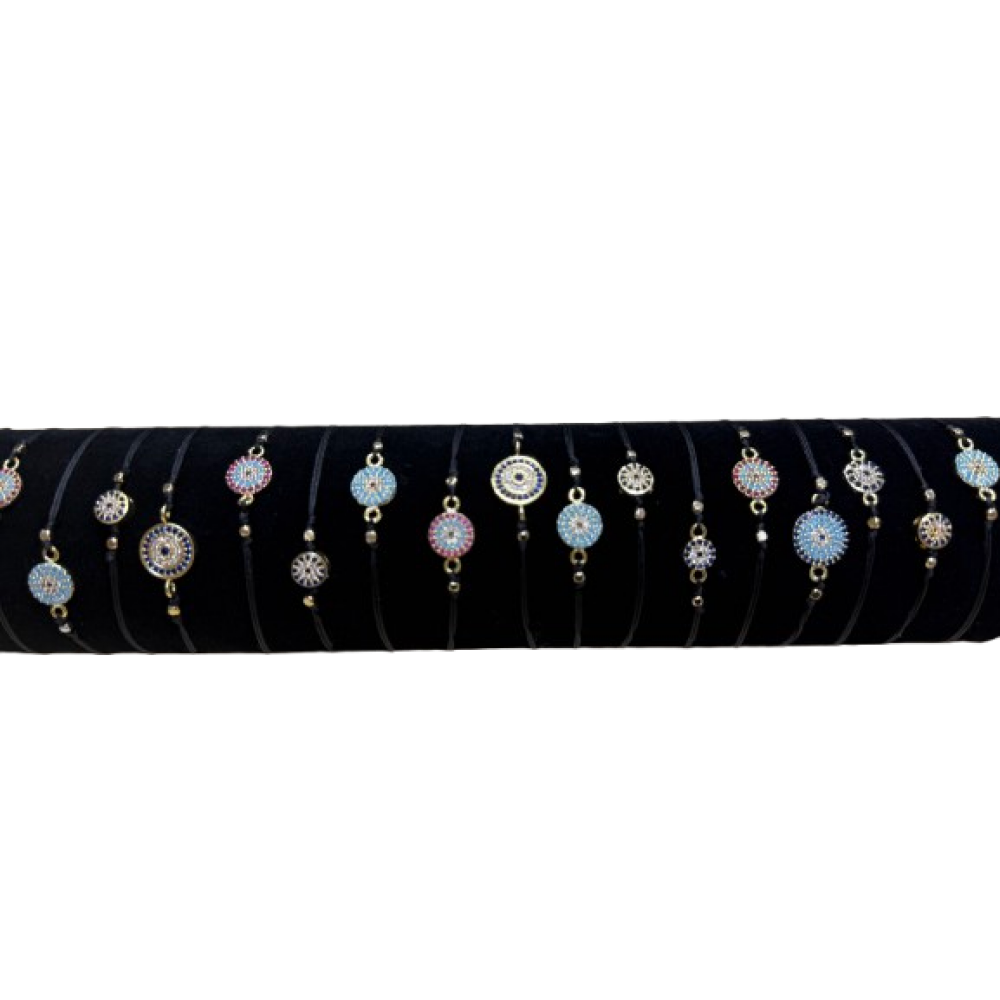 BA-020 Βραχιόλι μάτι με στρας σε ρολό 