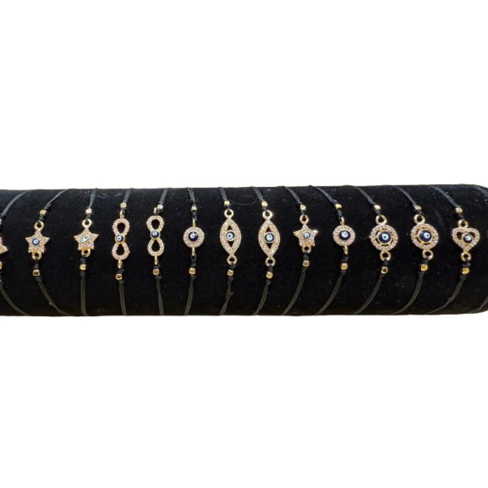 BB-001 Βραχιόλι μάτι με στρας χρυσό σε ρολό 