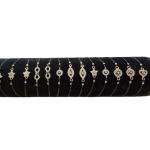 BB-001 Βραχιόλι μάτι με στρας χρυσό σε ρολό 