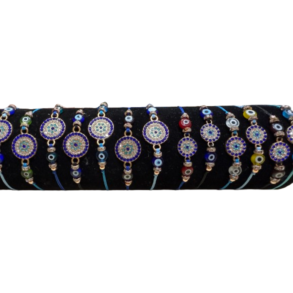 BB-049 Βραχιόλι μάτι με στρας σε ρολό 