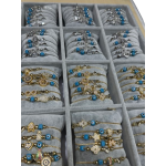 TC-007 Βραχιόλι μάτι διάφορα σχέδια χρυσό-ασημί κασετίνα 