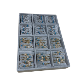 TC-007 Βραχιόλι μάτι διάφορα σχέδια χρυσό-ασημί κασετίνα 