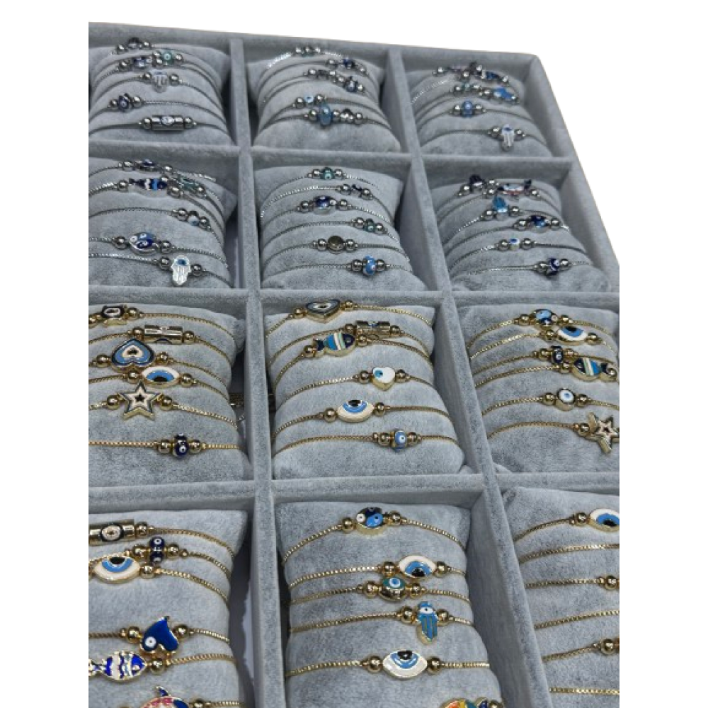 TE-003 Βραχιόλι διάφορα σχέδια χρυσό-ασημί κασετίνα 